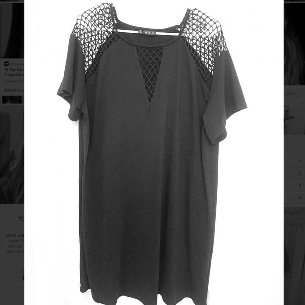Black mesh shift dresss